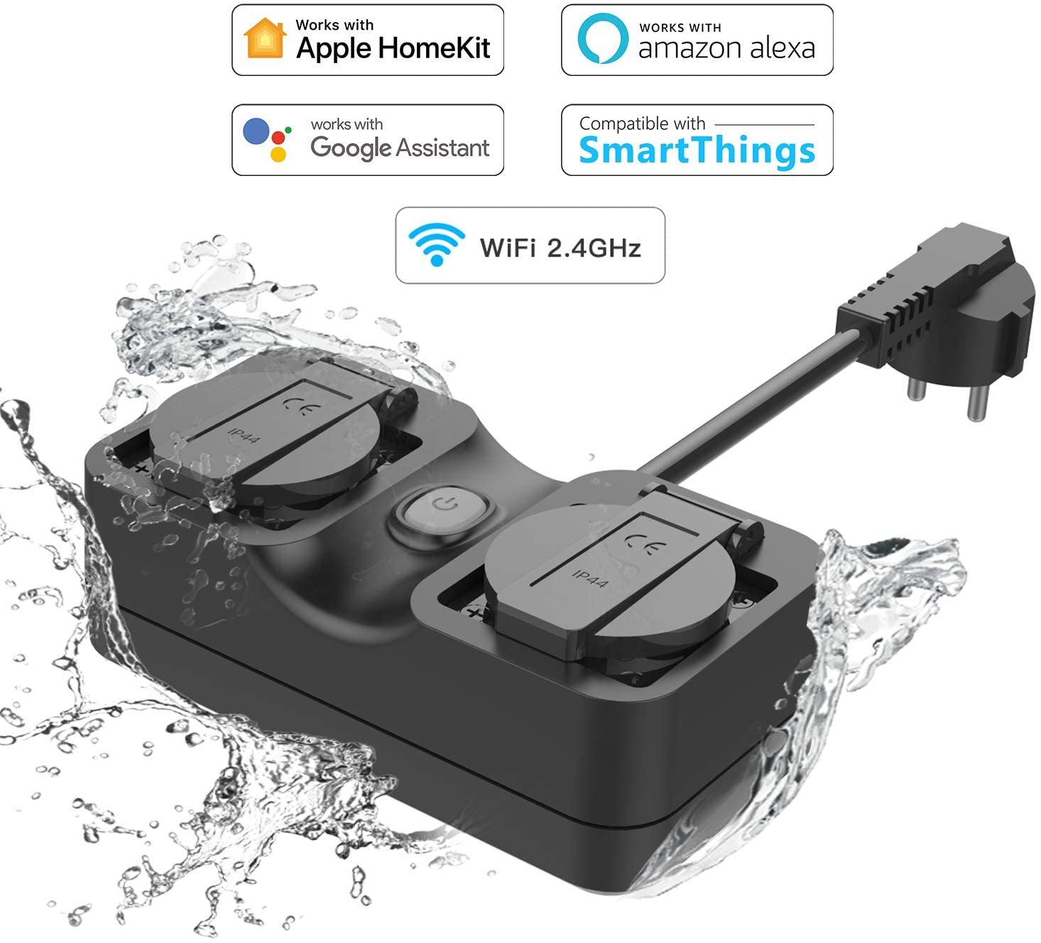 meross Outdoor Smart Plug Compatible with Apple HomeKit, Siri, Alexa,  Google Assistant and SmartThings, Waterproof WiFi Outdoor Outlet, Remote &  Voice