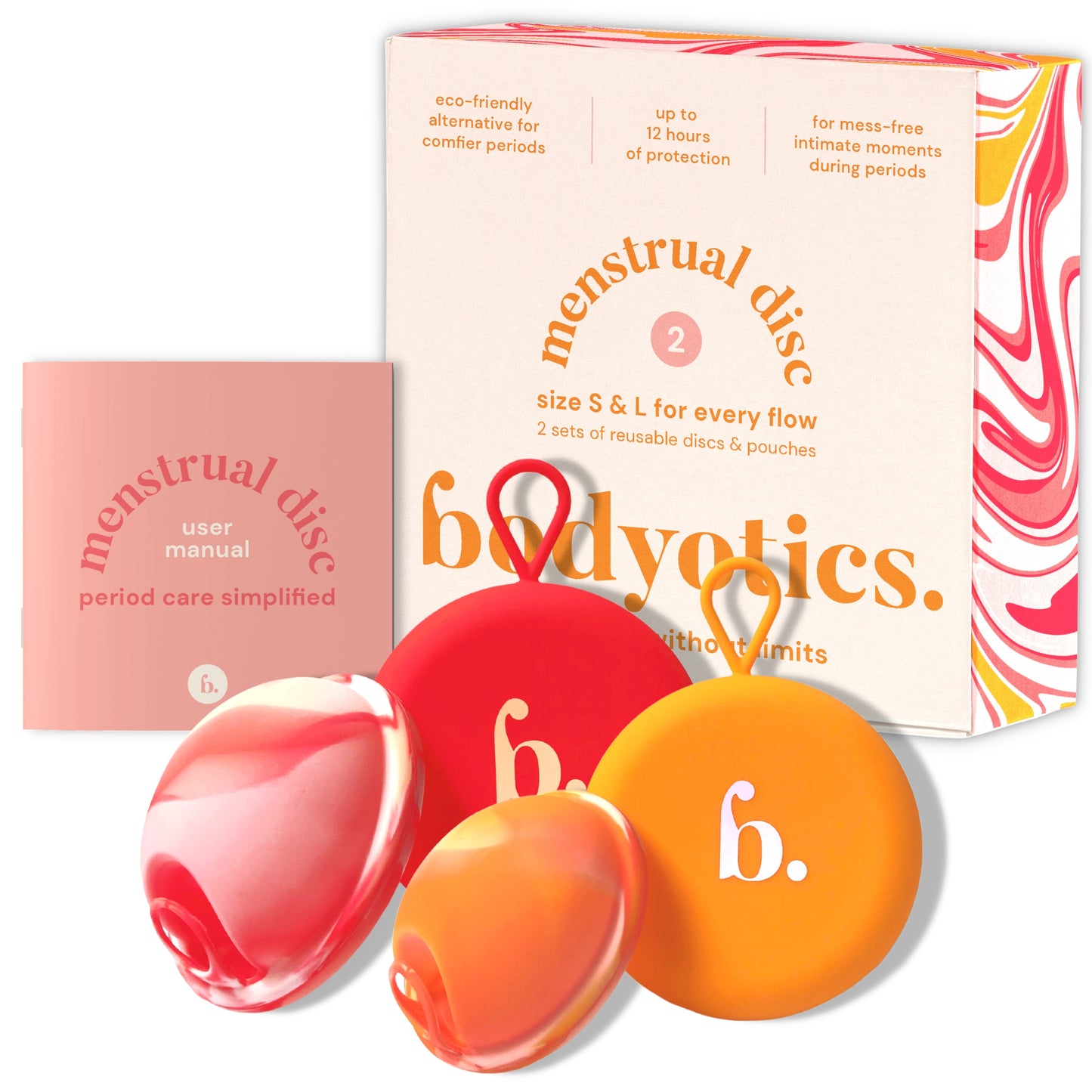 Bodyotics Wiederverwendbares Menstruationsscheiben-Set - 2 Stück