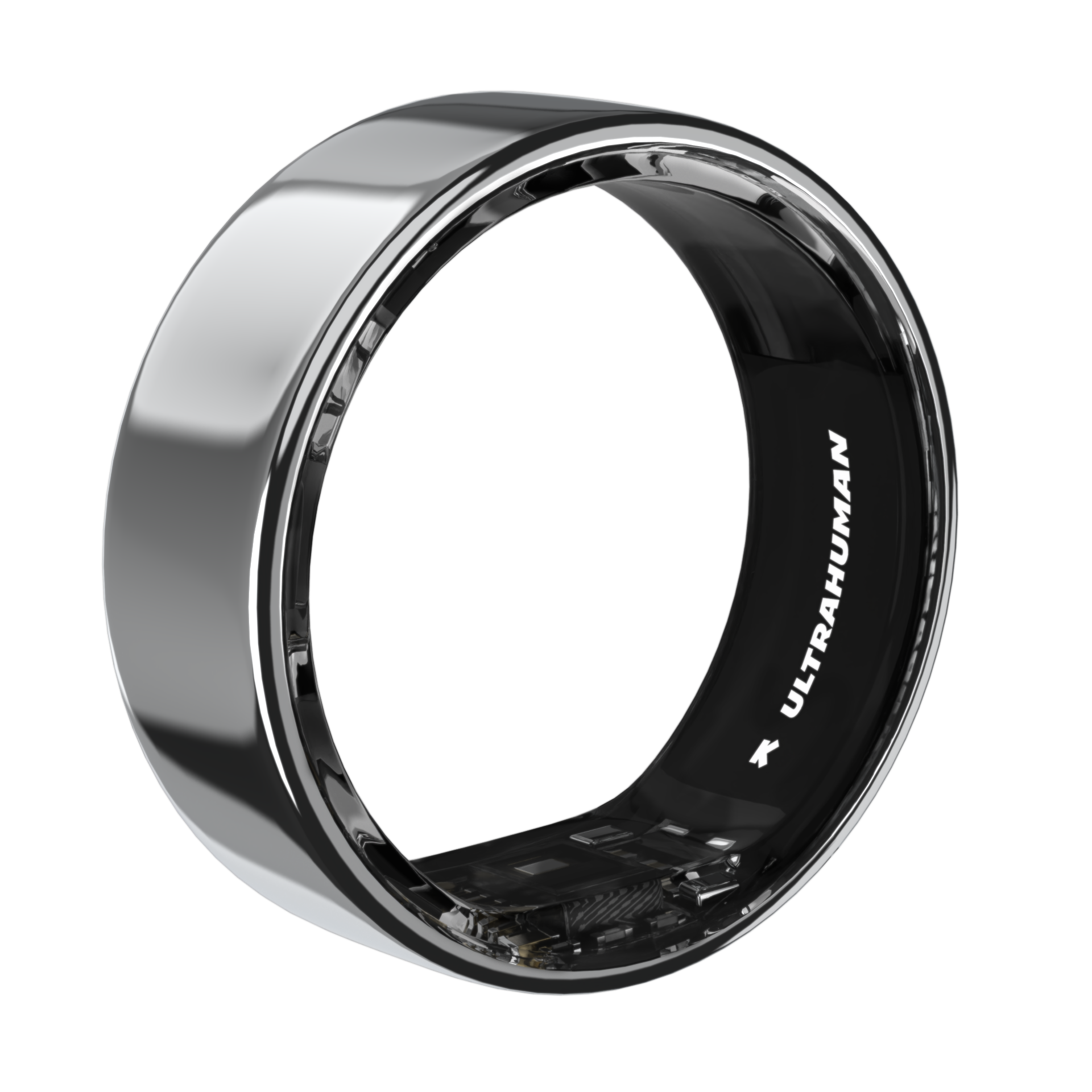 Ultrahuman Ring Air Space Silver in Nahaufnahme – smart ring elegantes Design mit 2,4 Gramm Gewicht