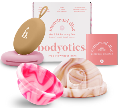 Bodyotics Wiederverwendbares Menstruationsscheiben-Set - 2 Stück (Farbige Edition)