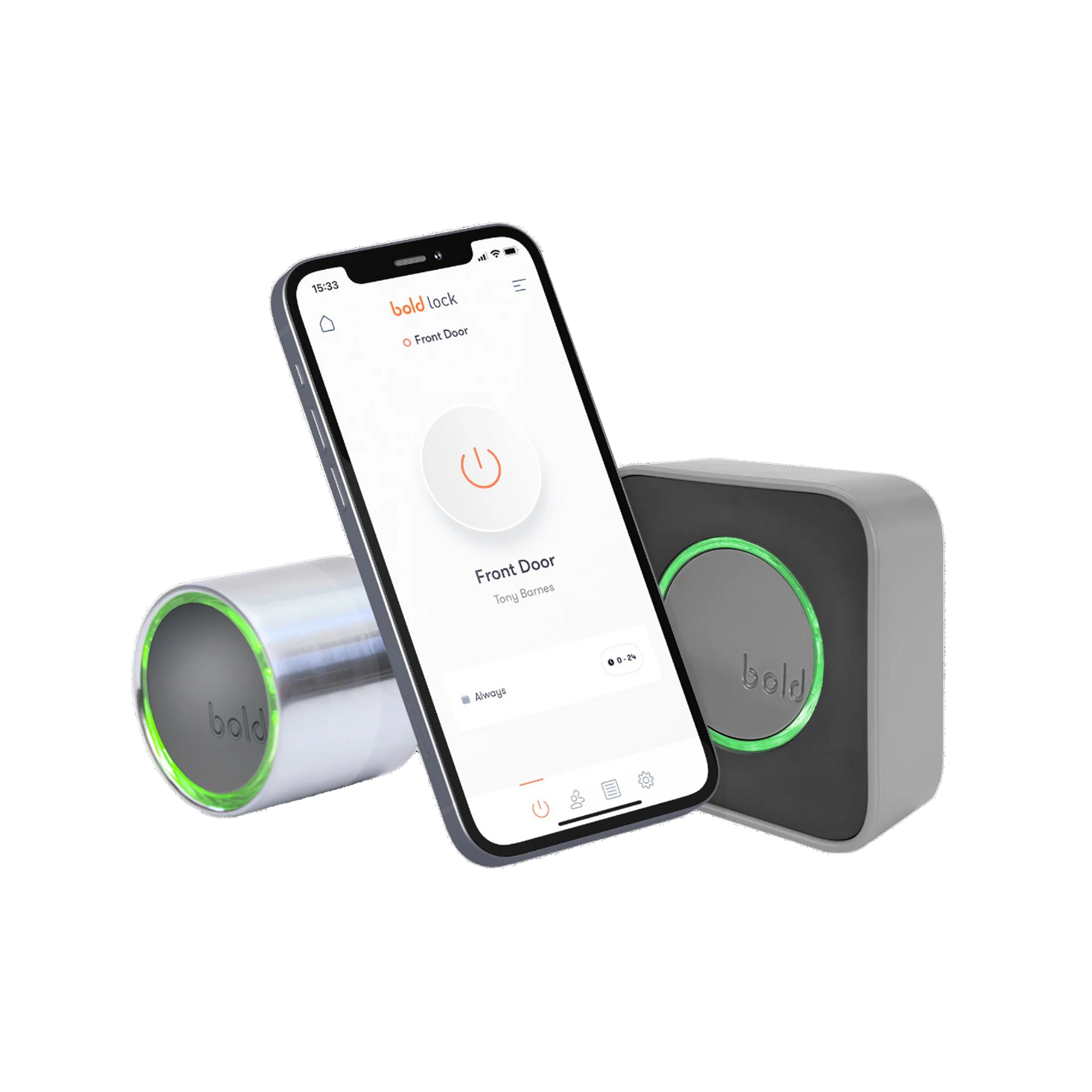 Bold Smart Lock mit Smartphone-App und Bold Connect Bridge: Intelligentes Türschloss mit App-Steuerung und smarter Fernbedienung für höchste Sicherheit und Komfort.