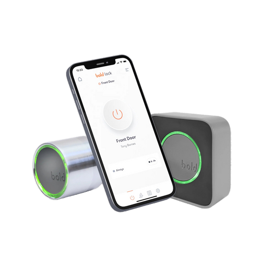 Bold Smart Lock mit Smartphone-App und Bold Connect Bridge: Intelligentes Türschloss mit App-Steuerung und smarter Fernbedienung für höchste Sicherheit und Komfort.