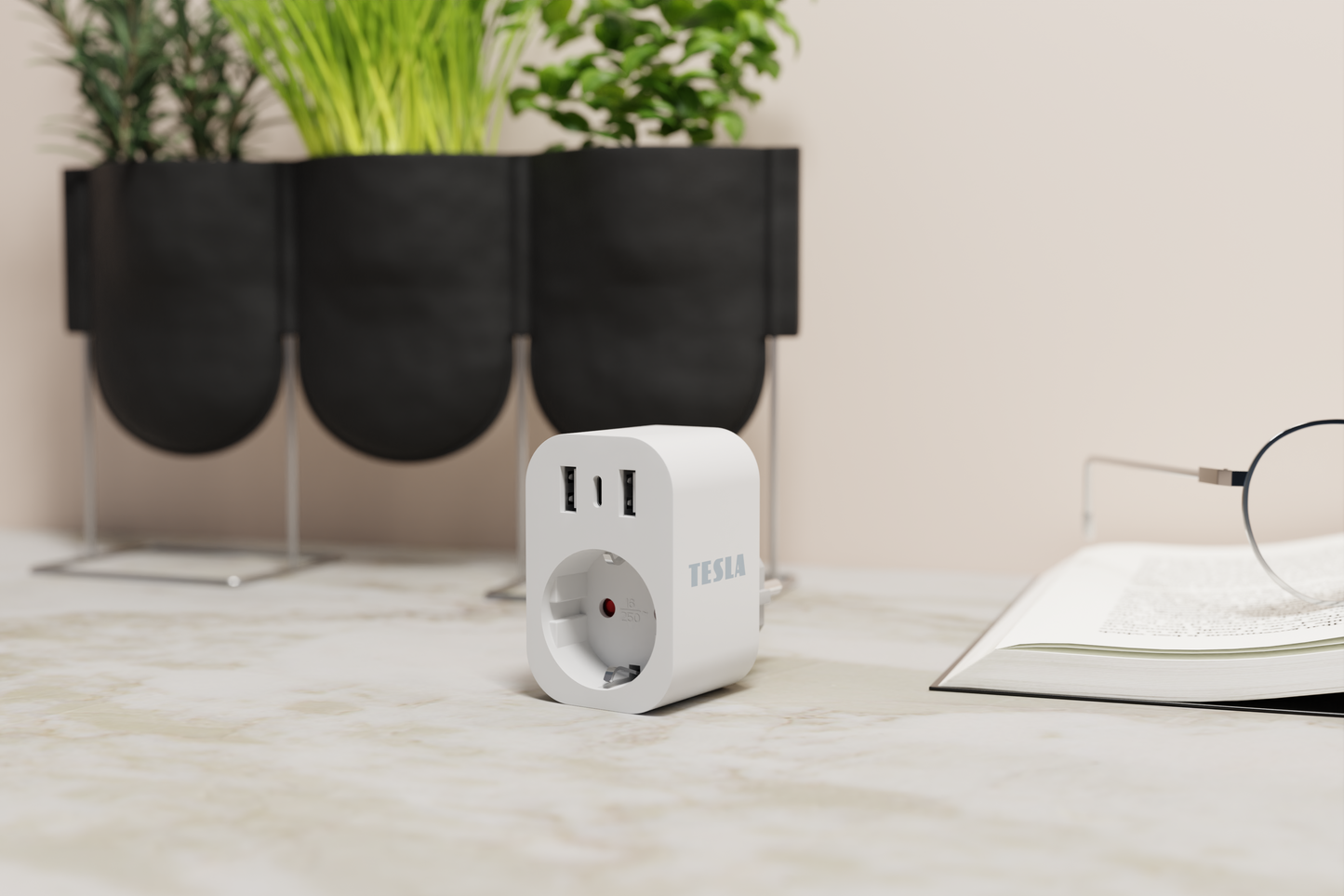 TESLA Smart Plug 3-fach USB - intelligente Steckdose