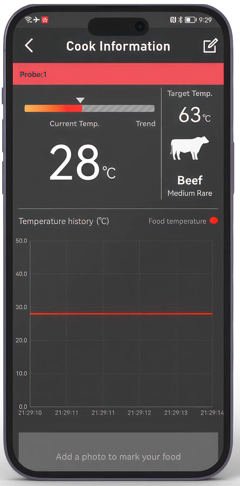 HerQs Connected Digital Dome Thermometer