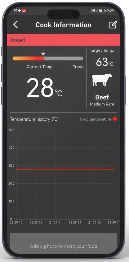 HerQs Connected Digital Dome Thermometer