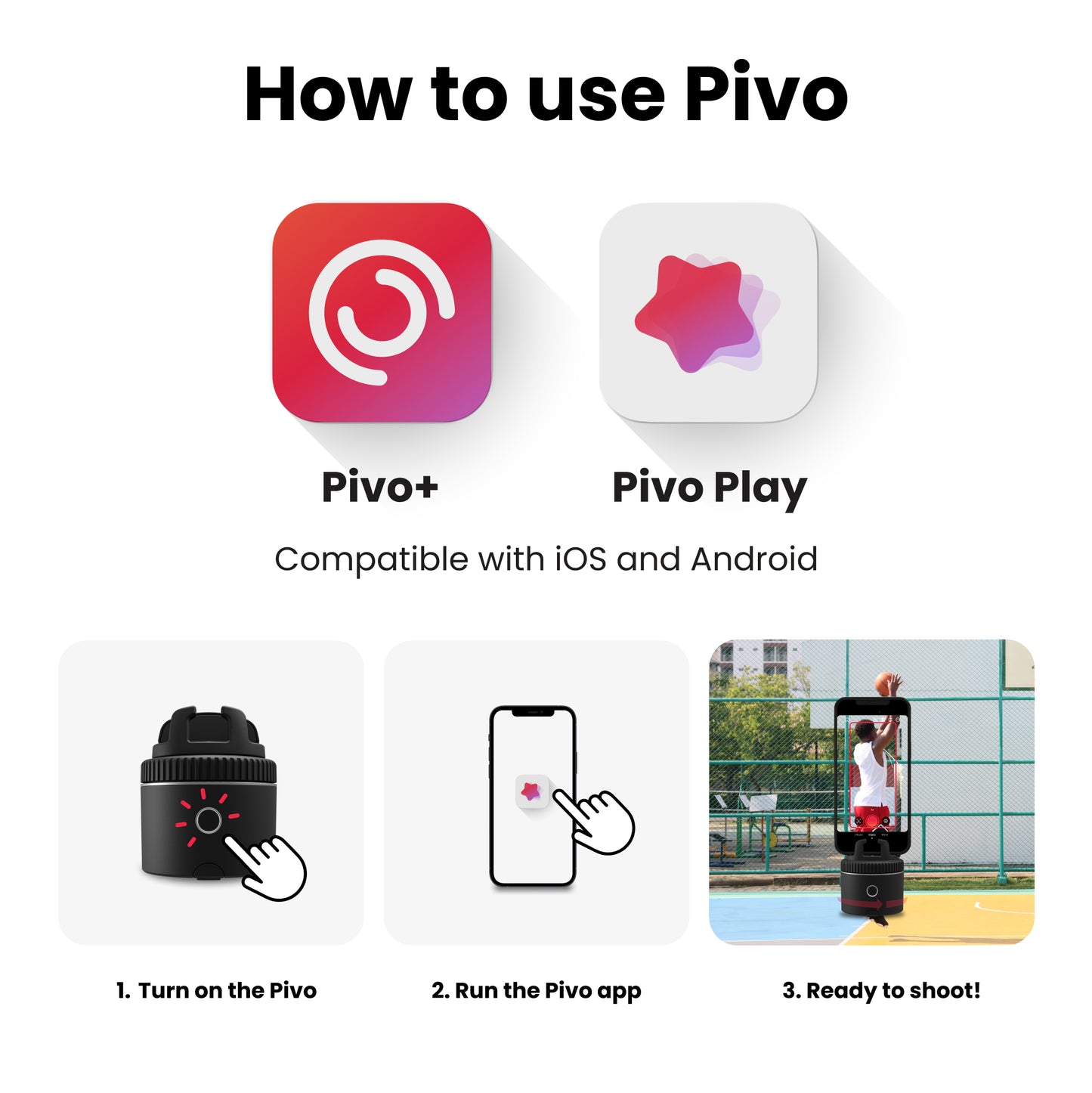 Pivo Pod - smartphone tripod with high-speed auto tracking 