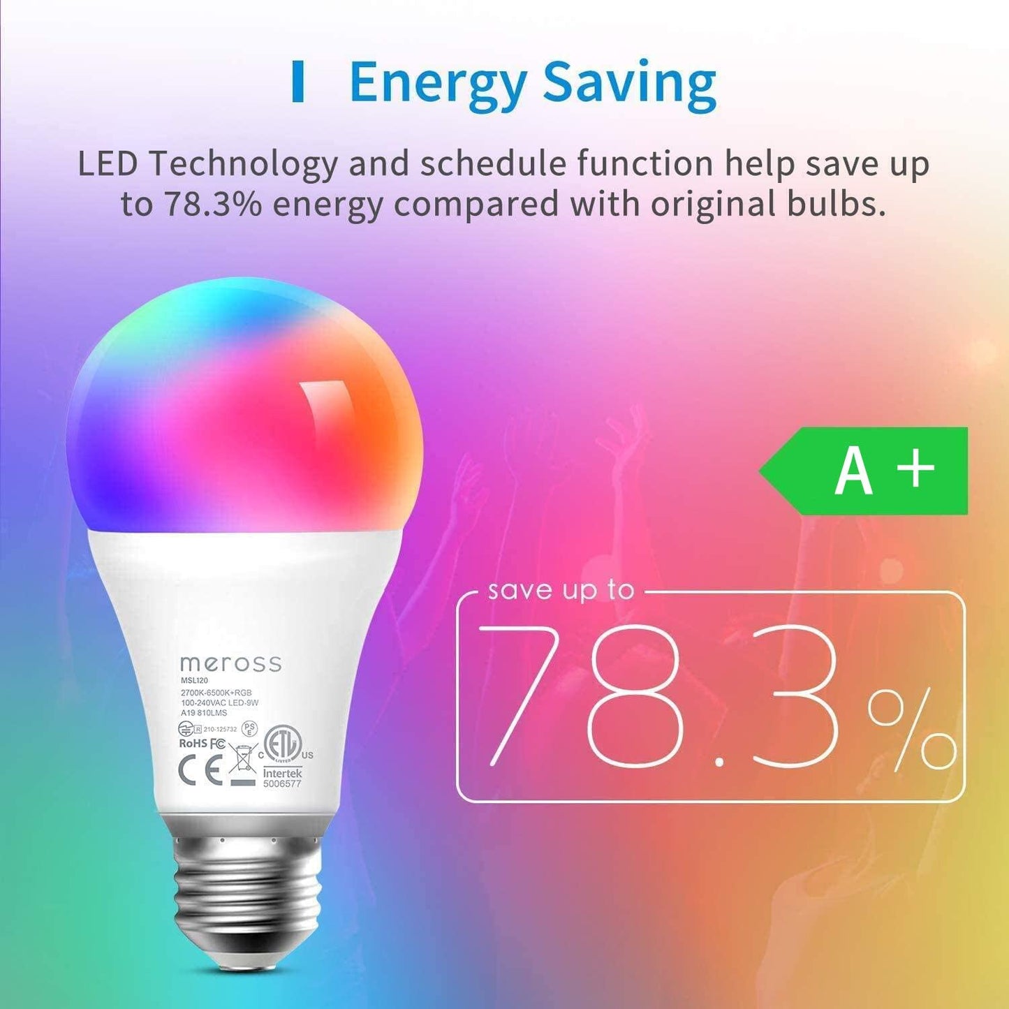 Meross Smart Wi-Fi LED Bulb (RGBW)  - smarte dimmbare RGBW LED-Glühbirne