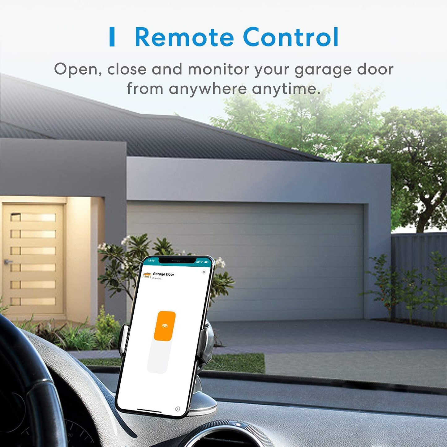 Meross Smart WiFi Garage Door Opener (3 doors) - smart garage door opener for up to 3 garage doors